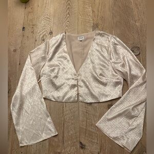 Le Lis Cream Long Sleeve Bolero Topper L